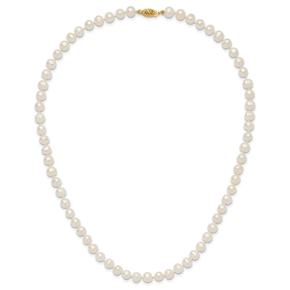 10k 6-7mm White Near-Round Freshwater Cultured Pearl 18 inch Necklace