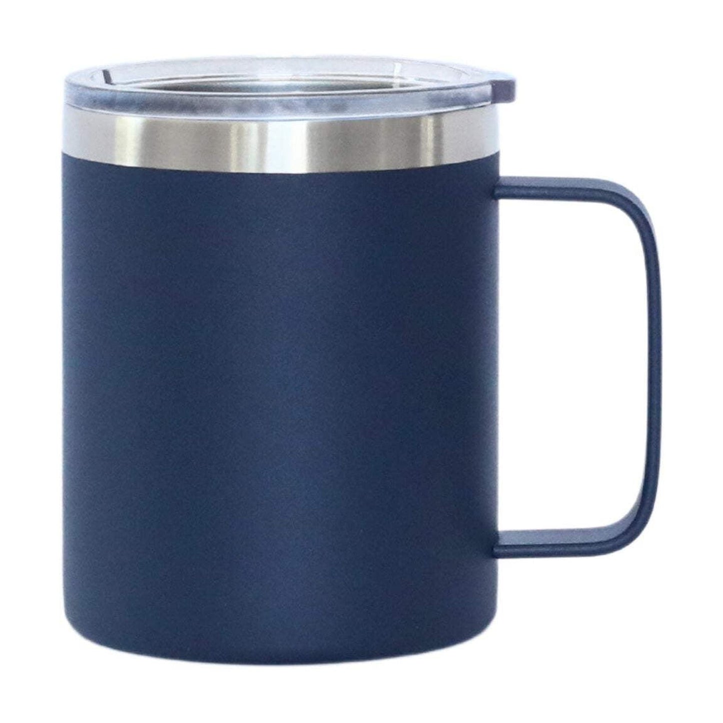 12 Oz Stainless Steel Travel Mug with Handle - Navy