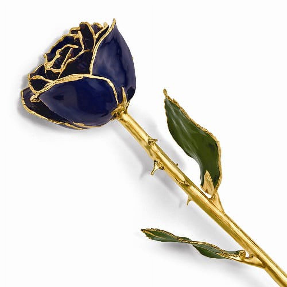 Lacquer Dipped 24k Gold Trimmed Twilight Pearl Real Rose QGM13078