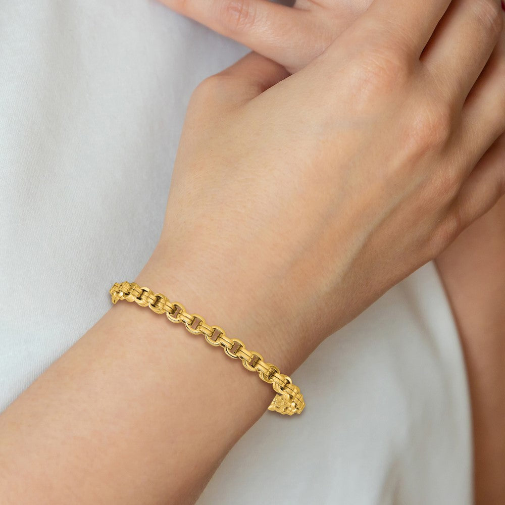 14K Polished Fancy Link Bracelet 7.5 inches
