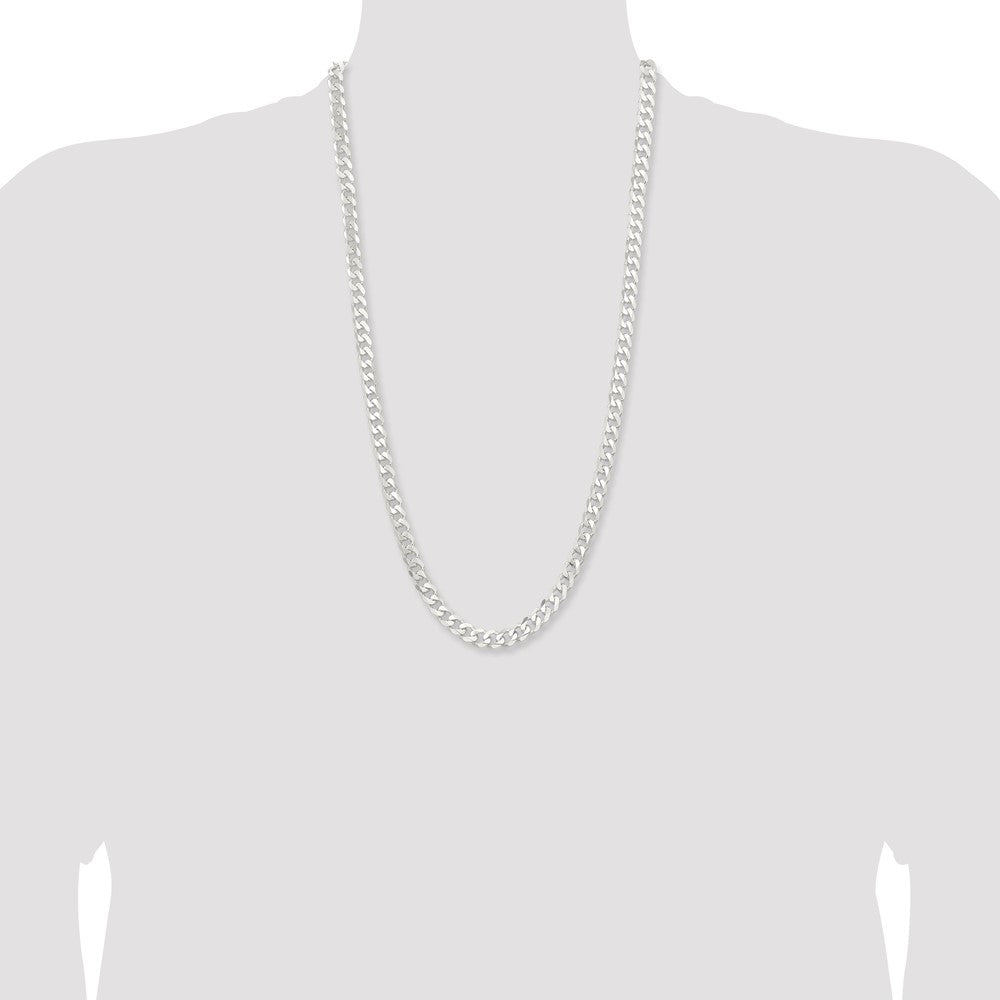 Sterling Silver 7.5mm Curb Chain 28 Inches