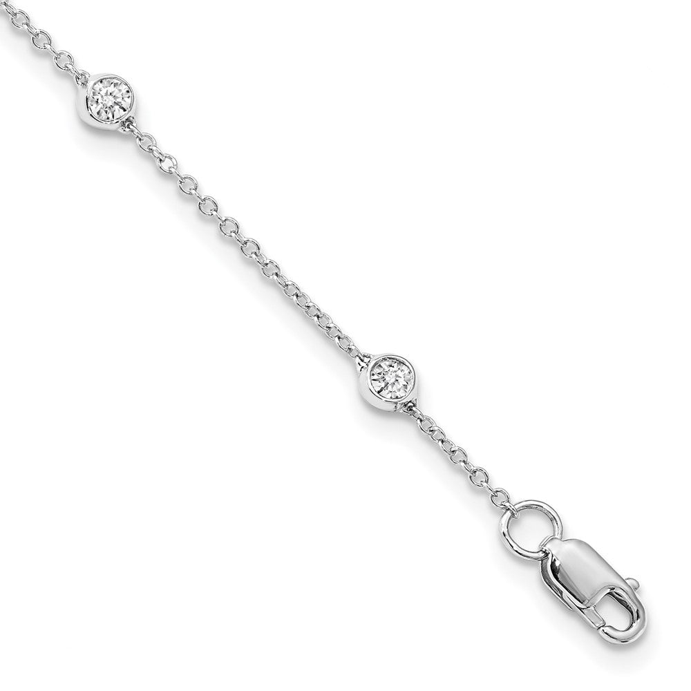 True Origin 14k White Gold 1/2 carat Lab Grown Diamond VS DEF Nine Station 9 inch Bracelet