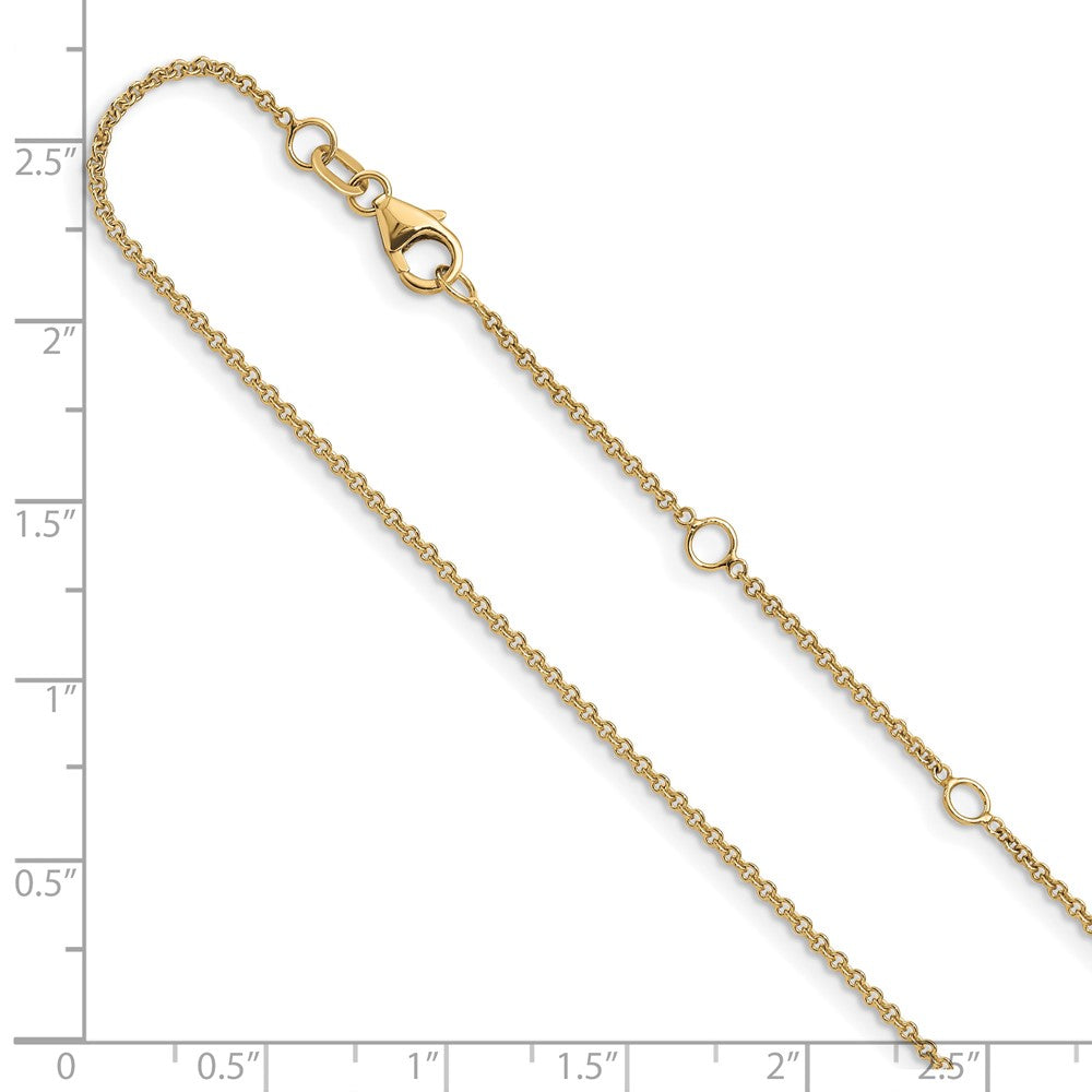 10k 1.4mm Round Cable 1in+1in Adjustable Chain