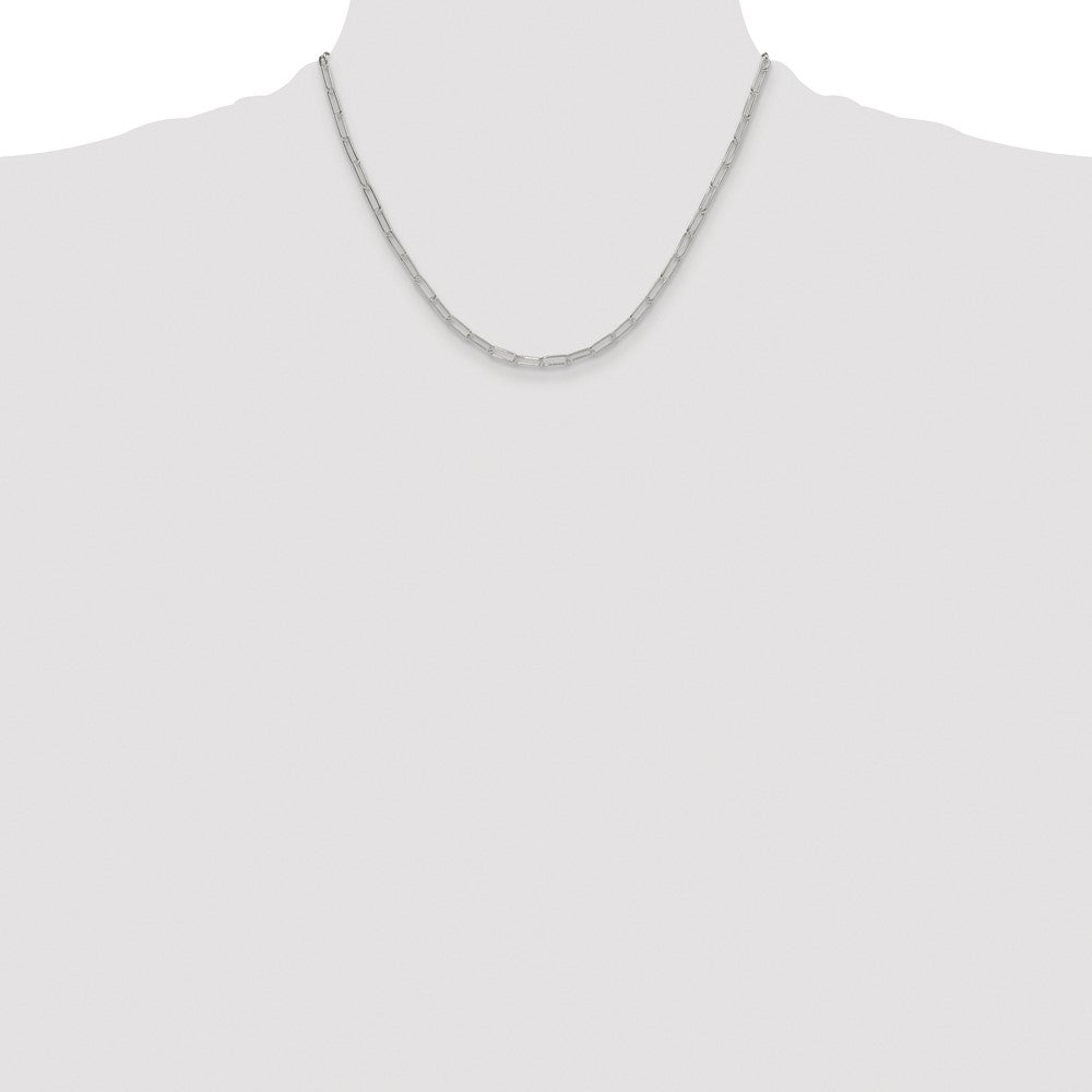 Sterling Silver Rhodium-plated Polished 3.15mm Paperclip Chain