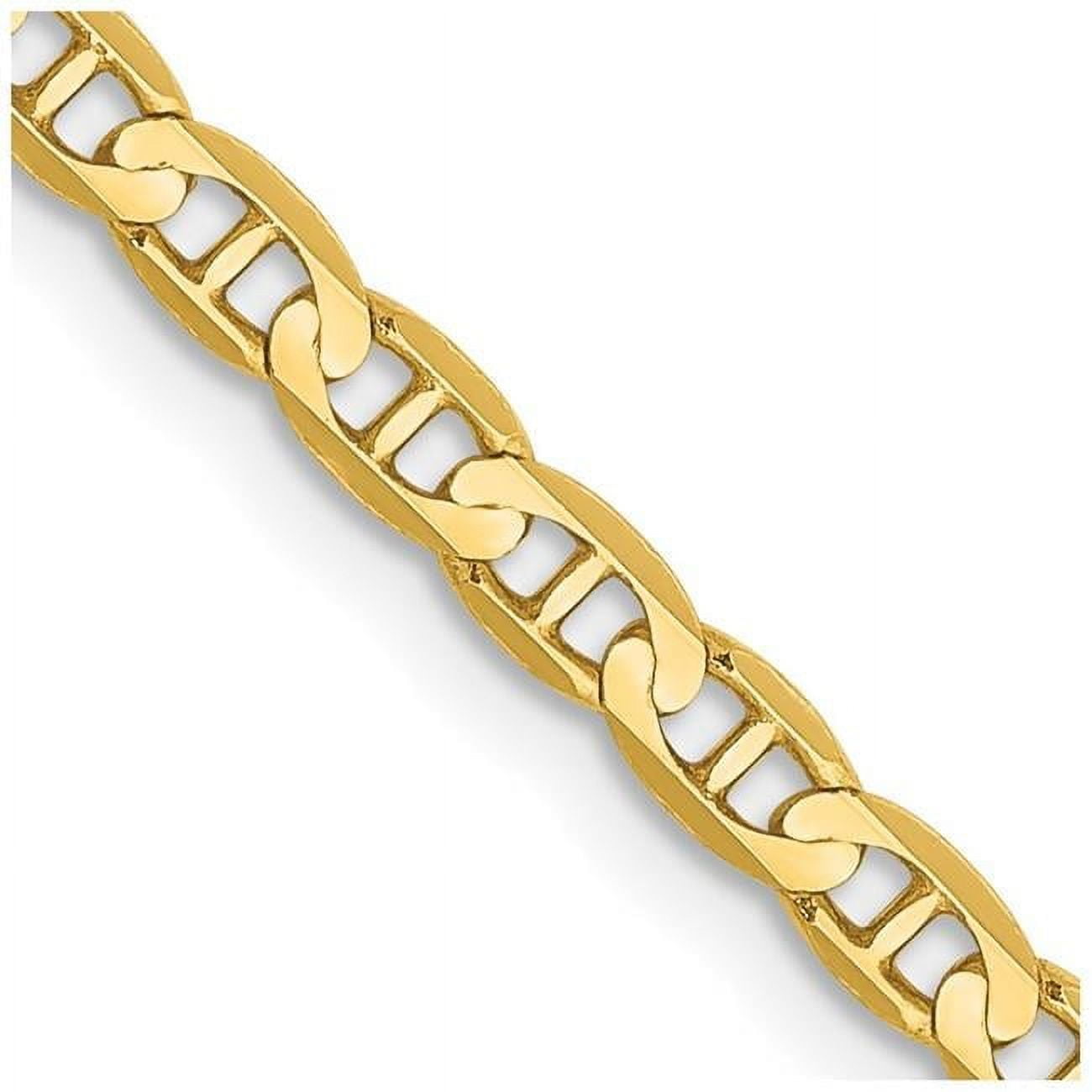 14K 26 inch 3mm Concave Anchor with Lobster Clasp Chain