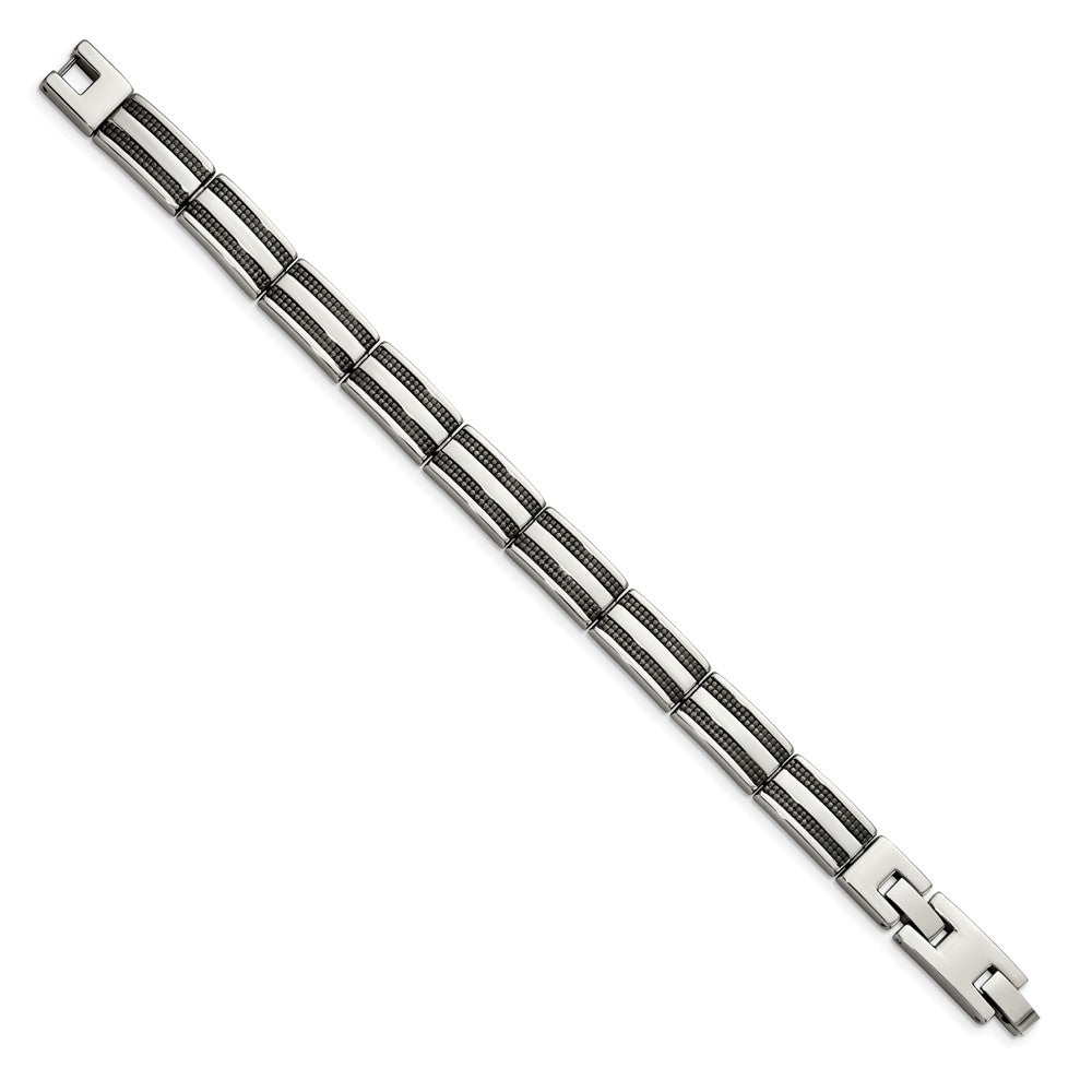 Stainless Steel Polished Black IP-plated 8.25in Bracelet 8.25 inches