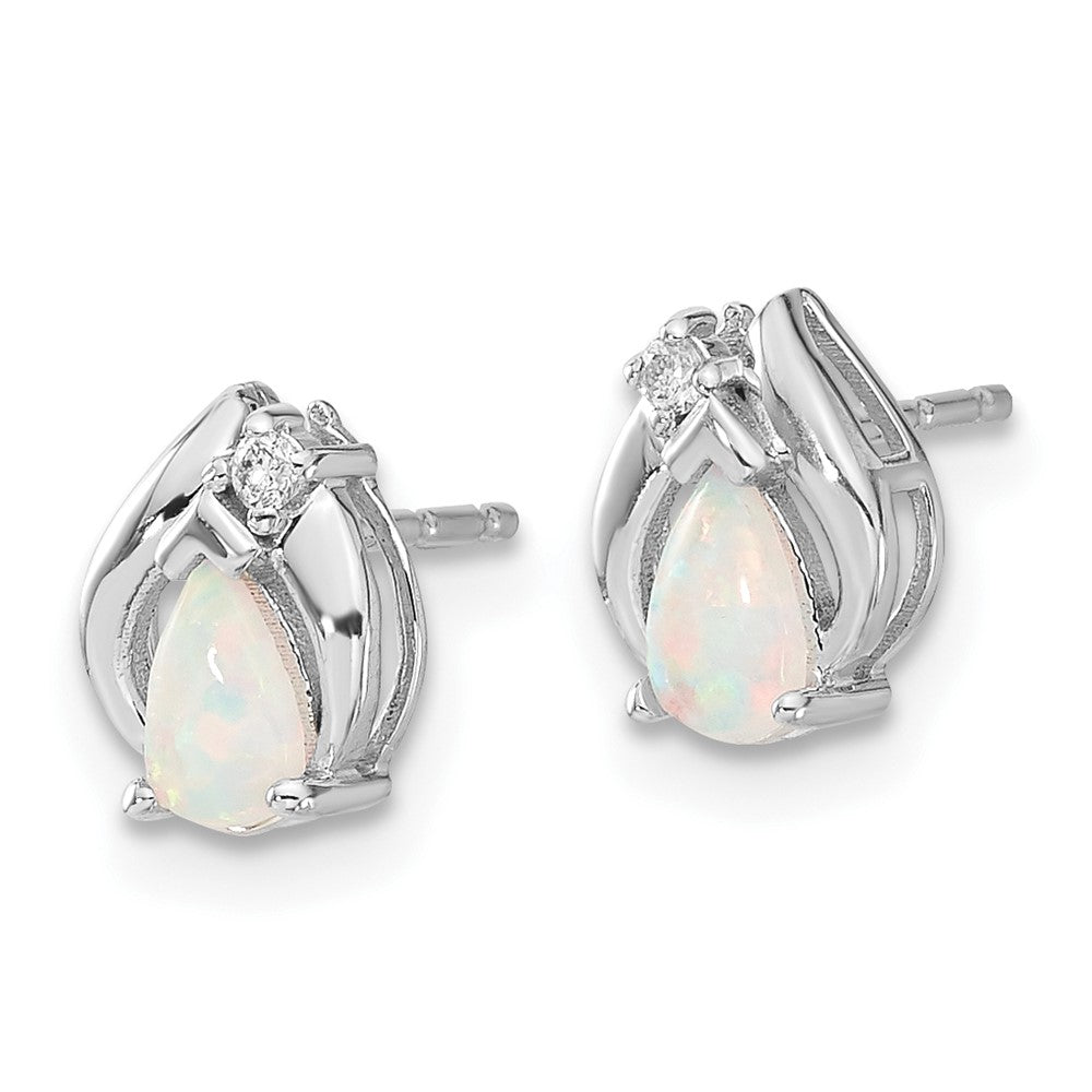 10kw Opal & Diamond Earrings; 2-5X3, 2-.01 - Stone:AA