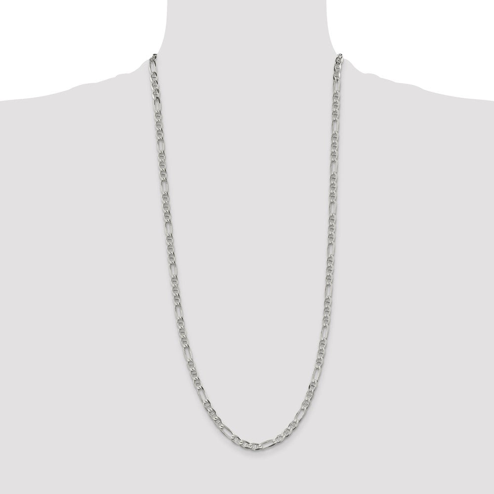 Sterling Silver 4.5mm Figaro Anchor Chain 30 Inches