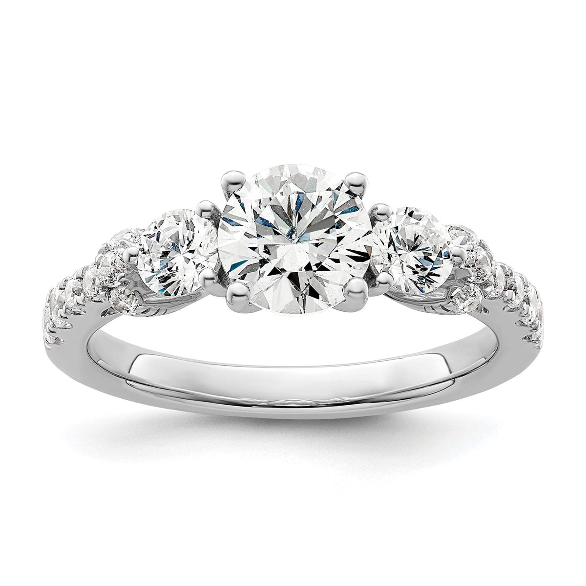 14k White Gold 3/4 carat Lab Grown Diamond VS/SI+ G+ 1 carat Center Semi Mount Engagement Ring