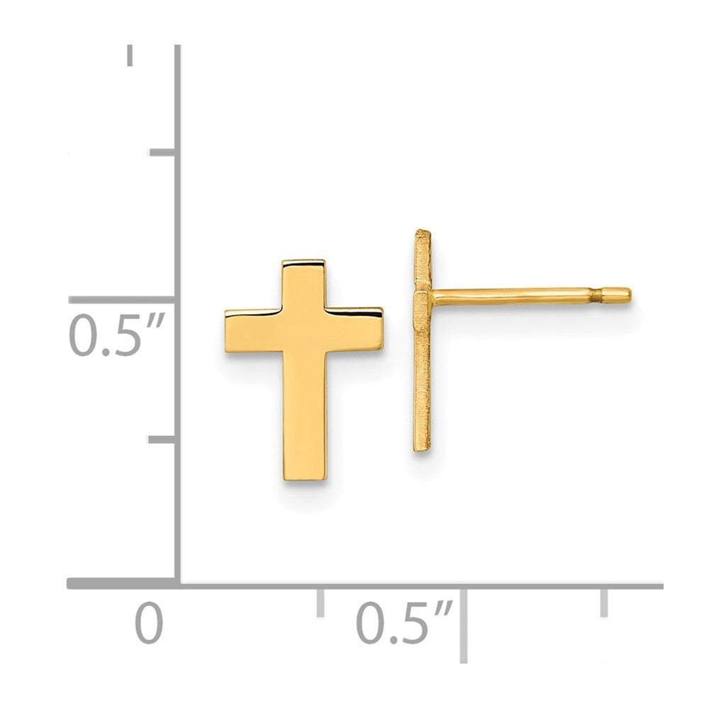 10k Polished Cross Post Earrings