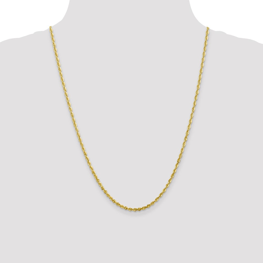 10K 2.75mm Diamond-Cut Lightweight Rope Chain