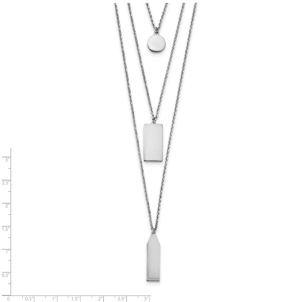 Sterling Silver Rhod-Plated Multi-Layer w/ 2in ext. Necklace