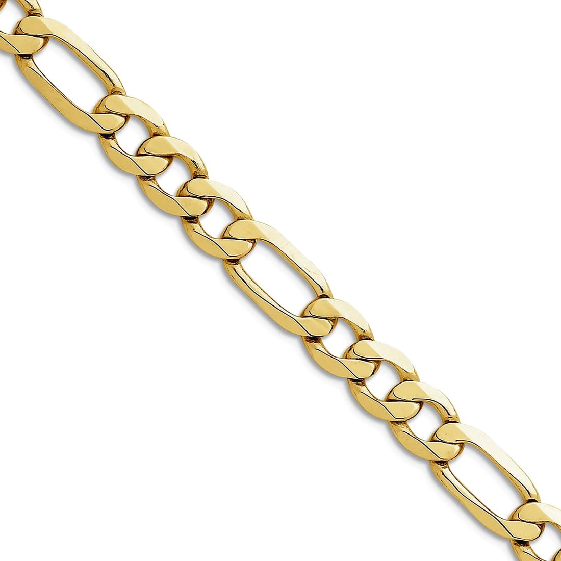 10k 8.75mm Concave Open Figaro Chain