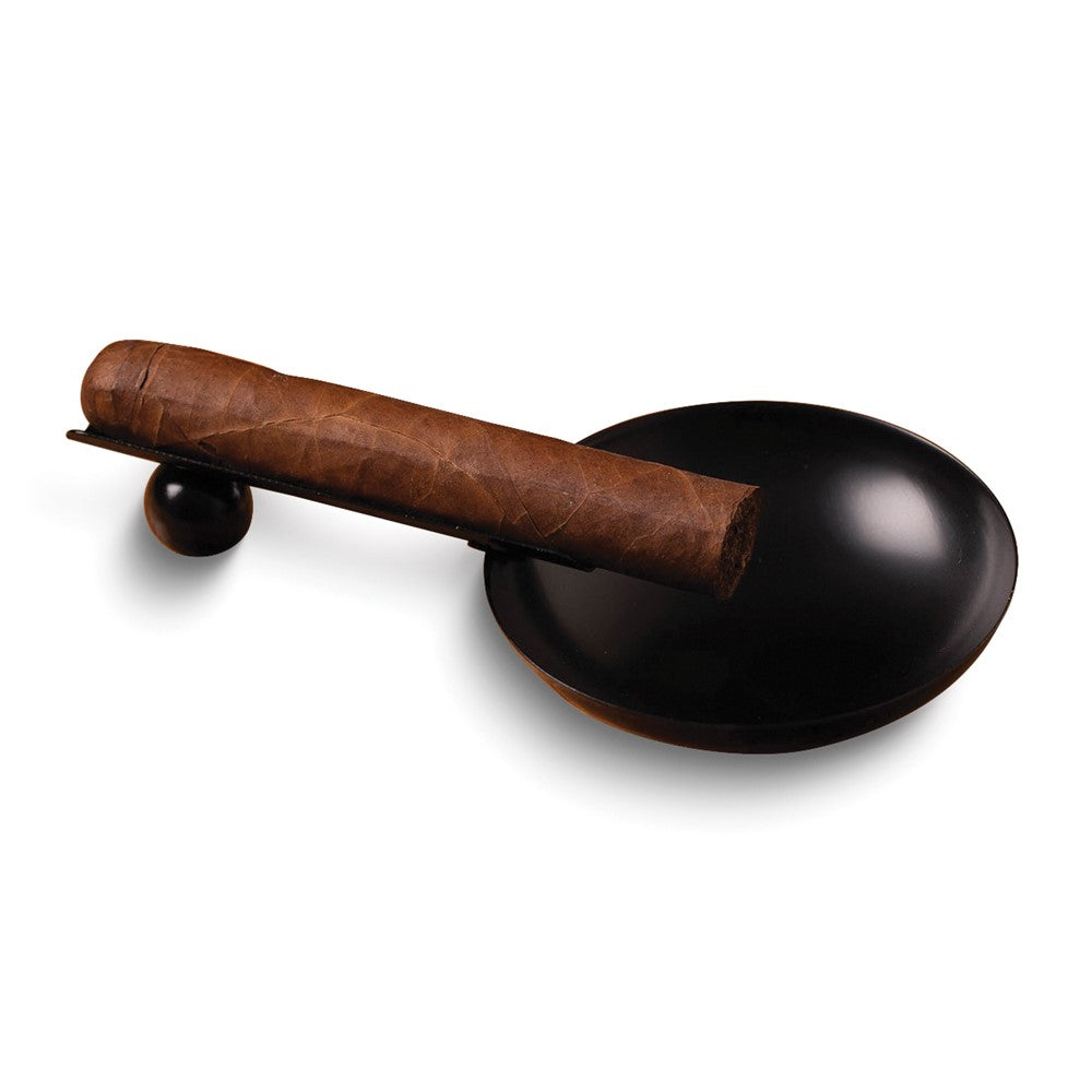 Stainless Steel with Black Finish Single Cigar Ashtray
