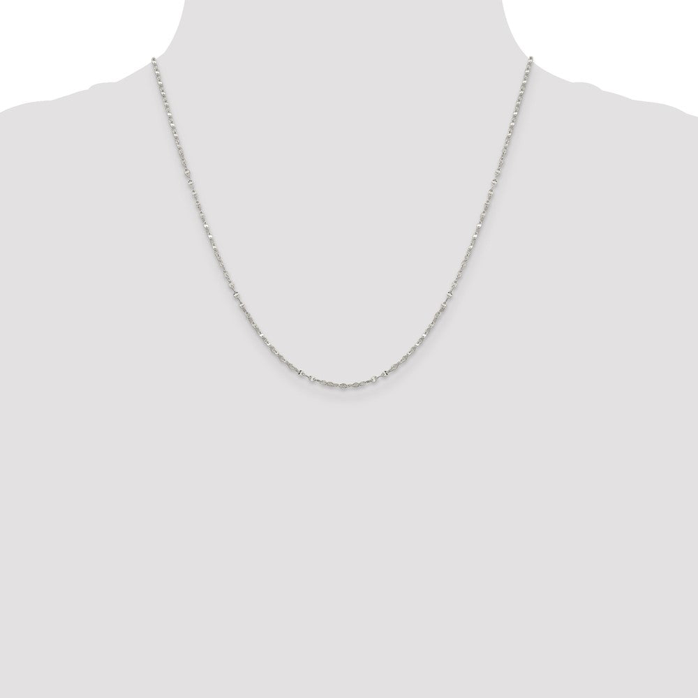 Sterling Silver 1.75mm Fancy Wave Flat Link Chain 20 Inches