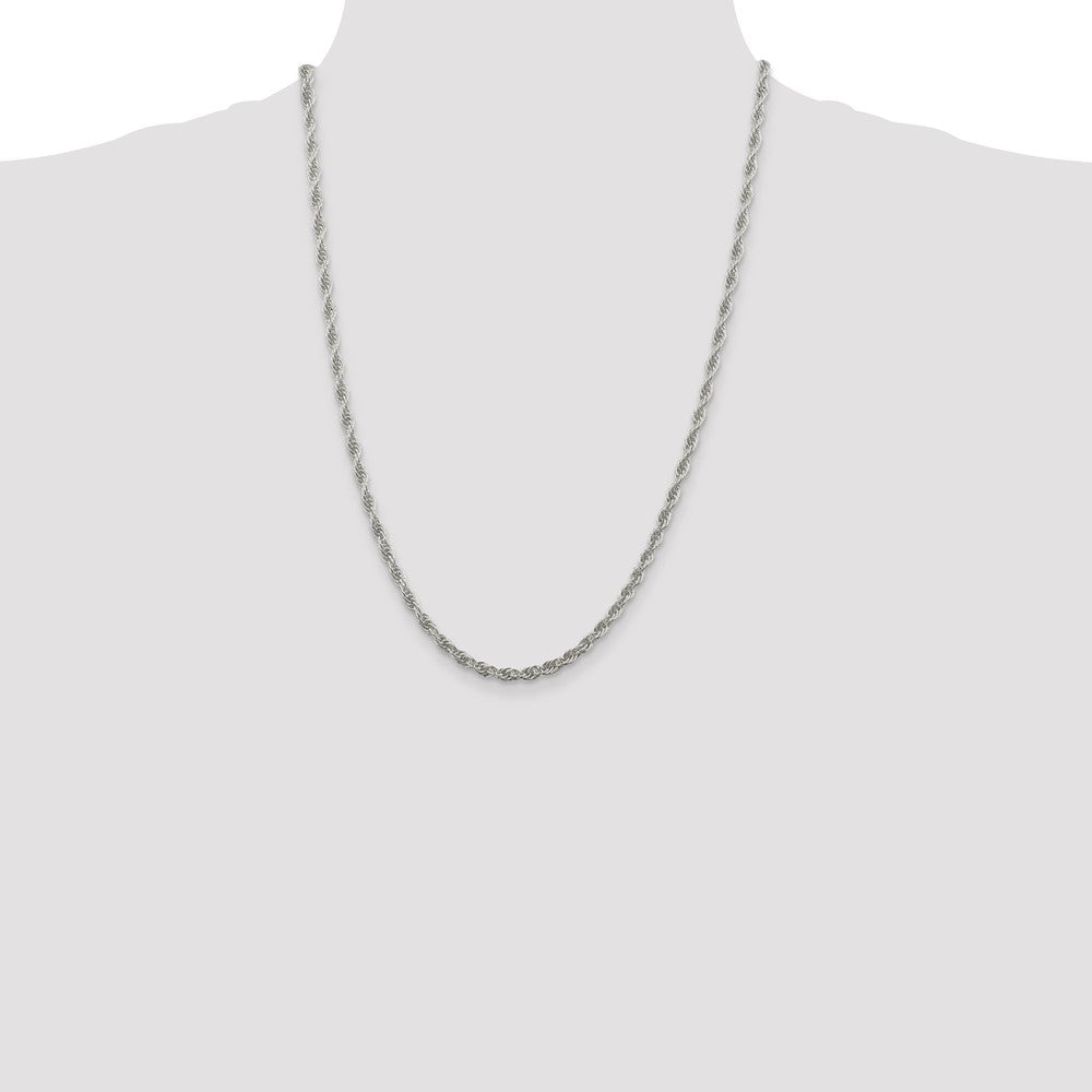 Sterling Silver 3.8mm Loose Rope Chain 24 Inches