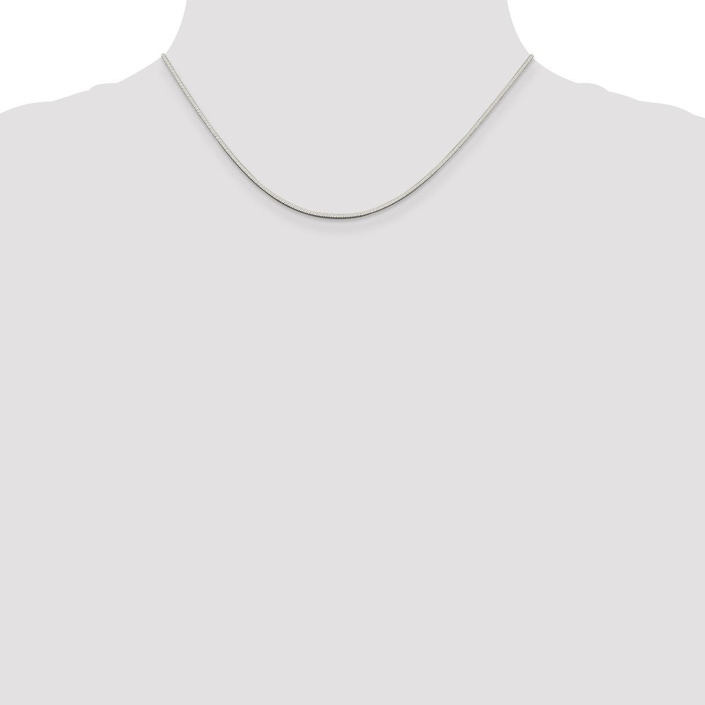 Sterling Silver 1.25mm Square Snake Chain 16 Inches