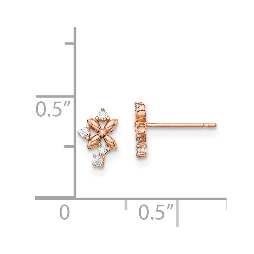 14k Madi K Rose Gold CZ Post Earrings