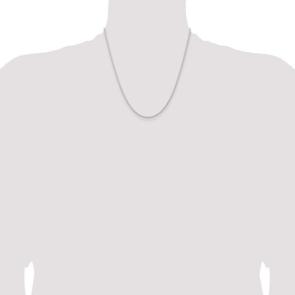 Sterling Silver 1.8mm Solid Rope Chain 20 Inches