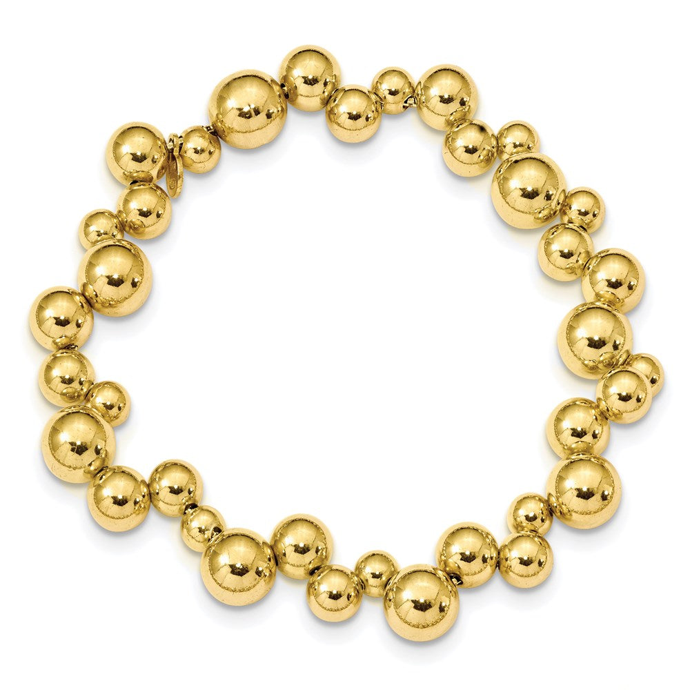 Sterling Silver Gold-plated Beaded Magnetic Clasp Bracelet