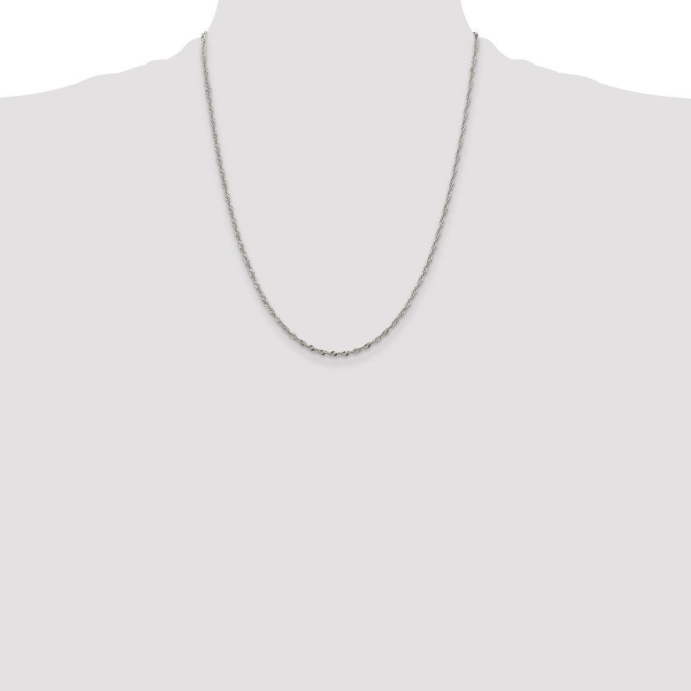 Sterling Silver 2mm Singapore Chain 22 Inches