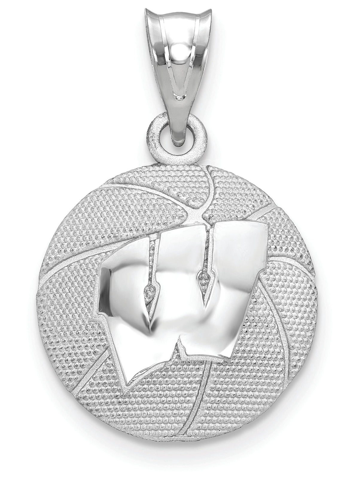 Logoart Sterling Silver the University Of Wisconsin Basketball Pendant Female Adult