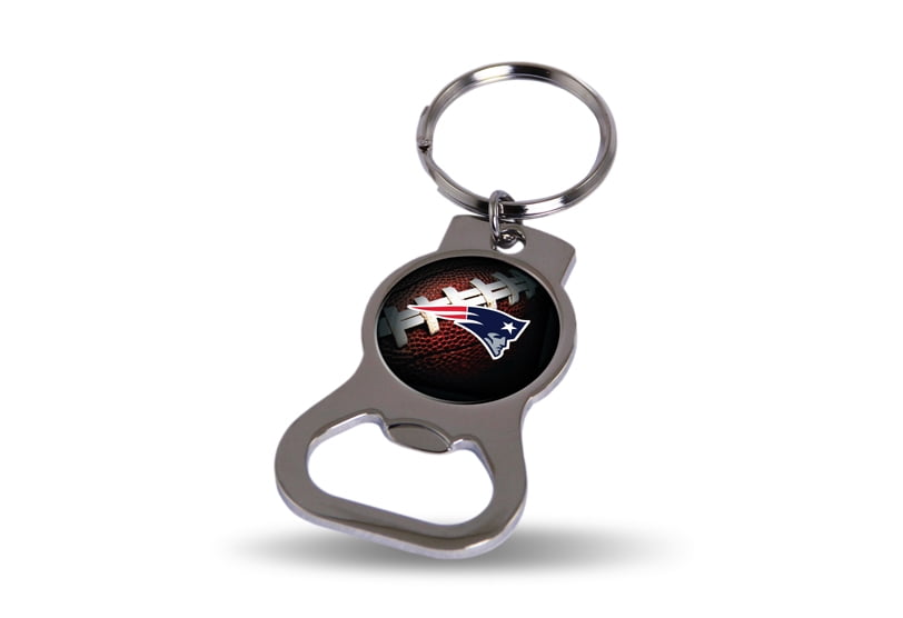 NFL New England Patriots Silver-tone Bottle Opener Key Ring by Rico Industries QGC6199