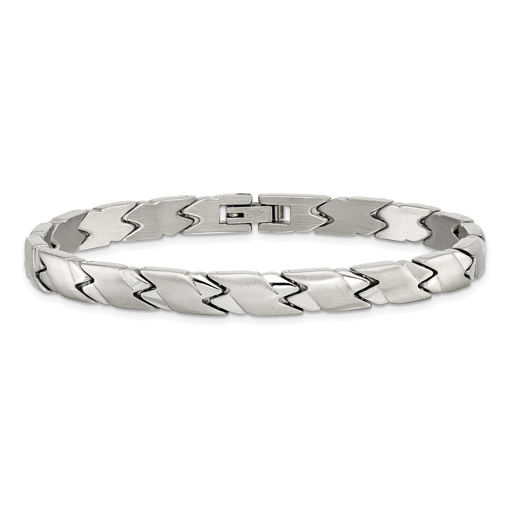 Stainless Steel Brushed and Polished 8.25in Bracelet 8.25 inches