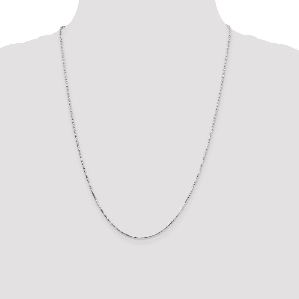 Sterling Silver 1.25mm Diamond-cut Round Spiga Chain 24 Inches