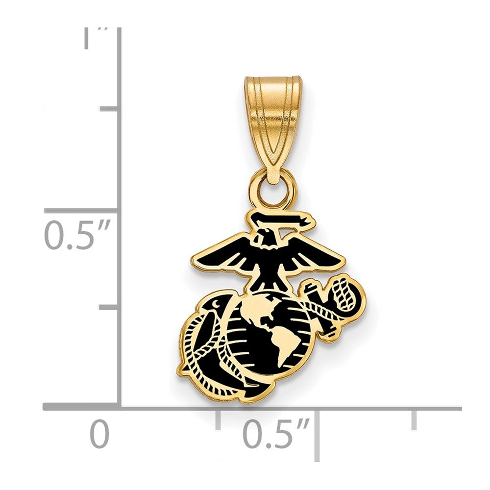 Gold Plated SS Small U.S. Marine Corps Epoxied Pendant