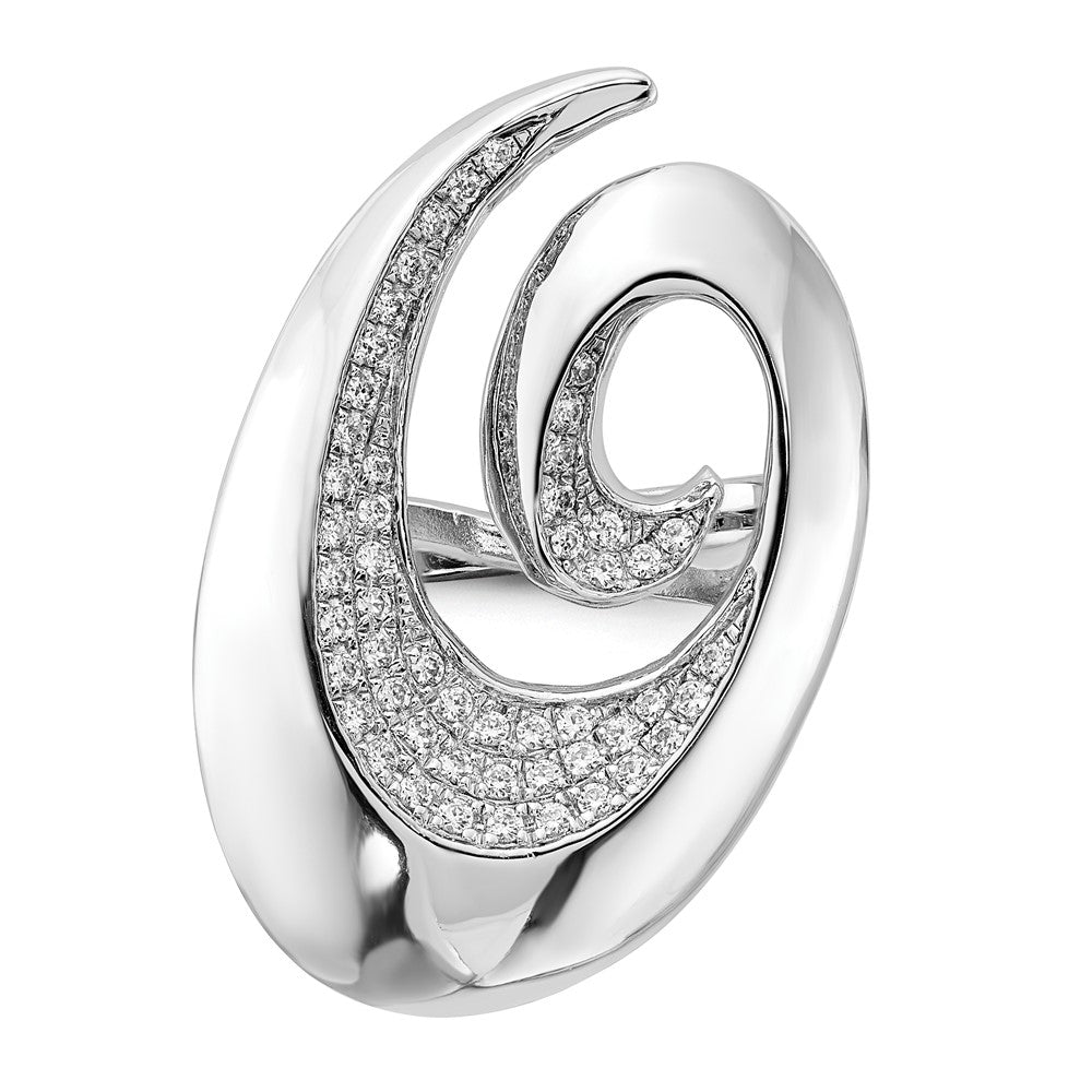 Sterling Silver Brilliant Embers Polished CZ Swirl Ring