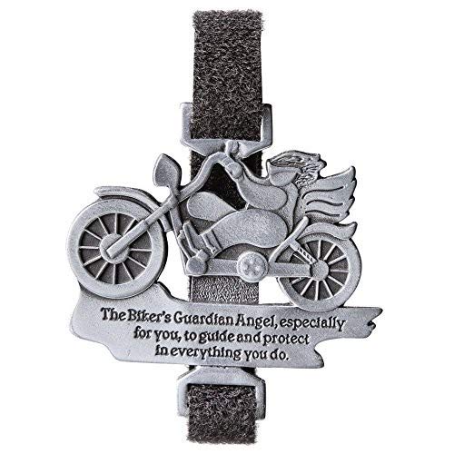 Silver-tone BIKERS GUARDIAN ANGEL Sentiment Bike Clip with Hook and Loop Fastener QGM17288