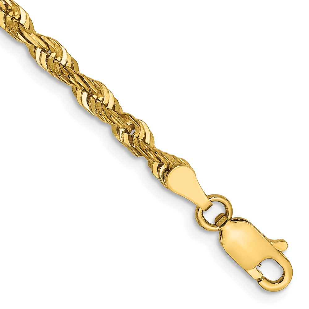 14K 9 inch 4mm Ultra Diamond-cut Rope with Lobster Clasp Chain 9 inches