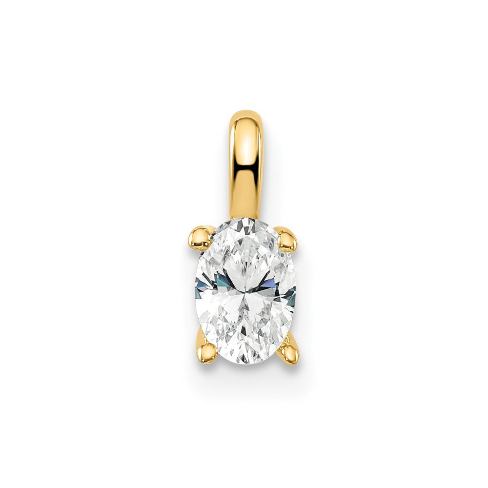 14ky 5.35x3.65mm Oval Lab Grown Diamond VS+ F+ Solitaire Pendant