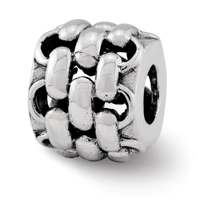 925 Sterling Silver Artisan Oxidized Reflections Bali Bead Charm Pendant Necklace 10x8.18mm Wide - Pendant for Women