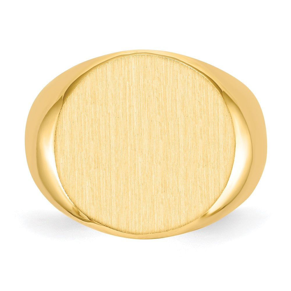 10ky 18.0x18.0mm Open Back Men's Signet Ring