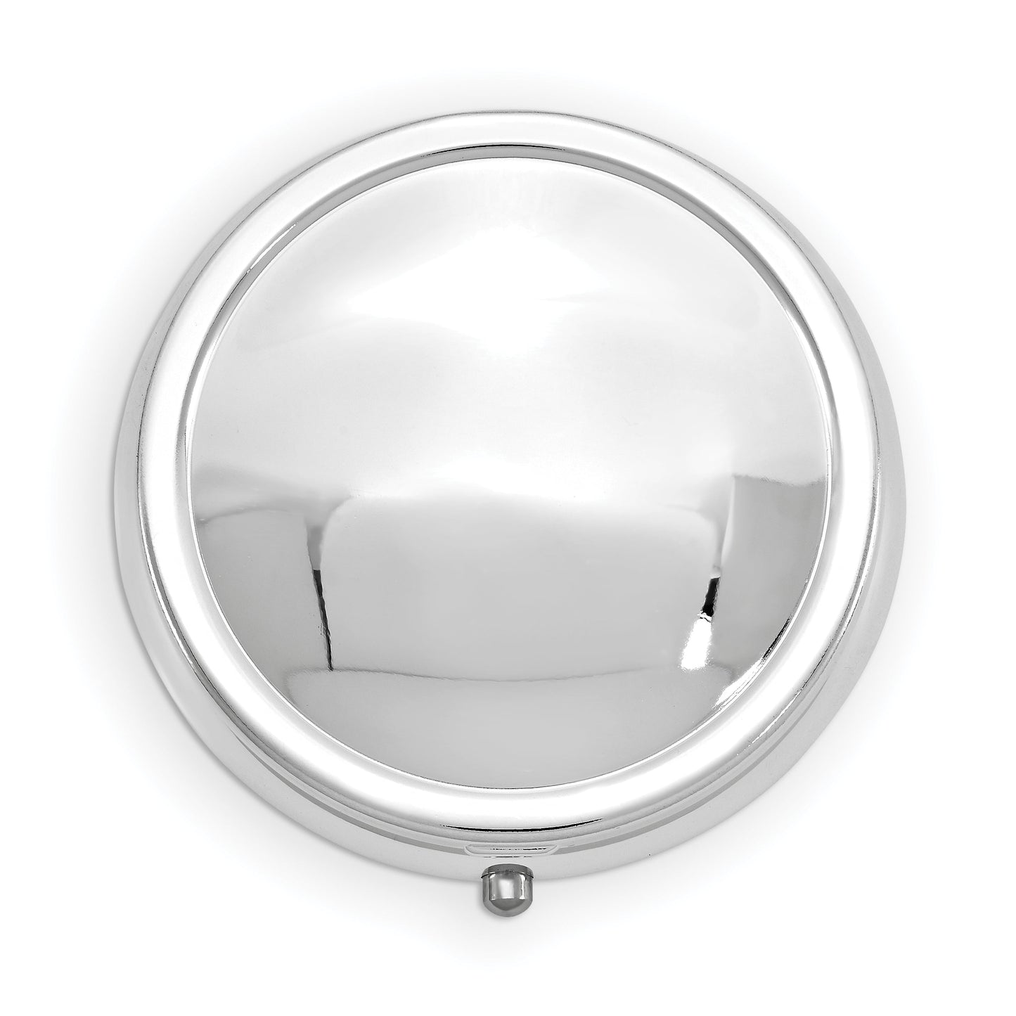 Silver-tone 3-Section Round Pillbox w/Mirror GM16814