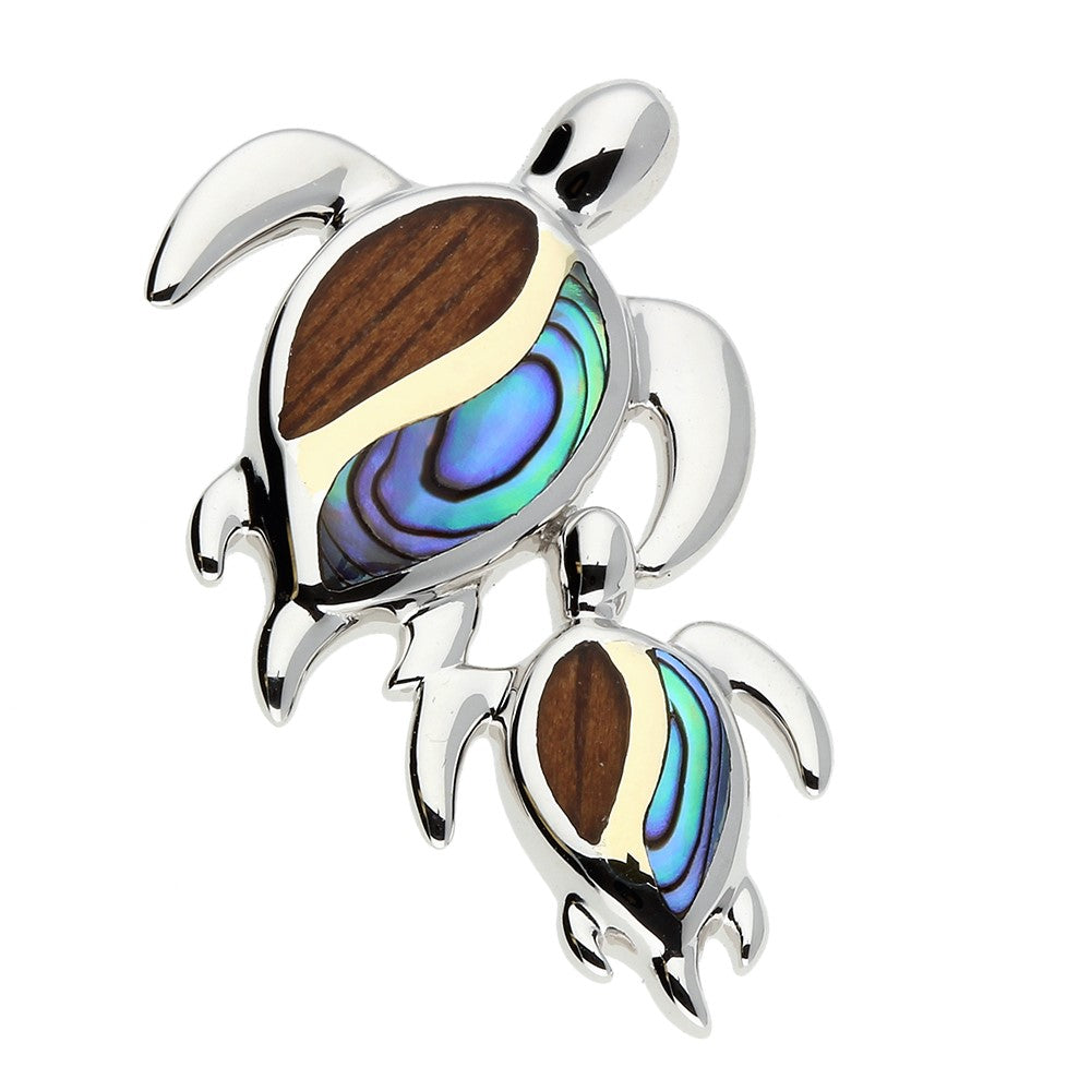 SS/18KY MOM-BABY HONU PND KOA & ABALONE INLAY No Chain
