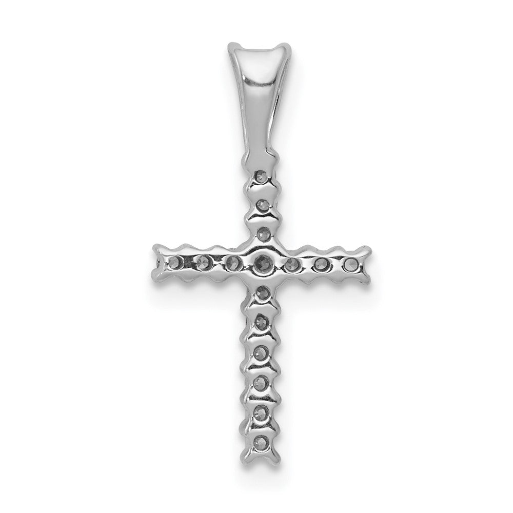 14k White Gold 1/6 carat Lab Grown Diamond VS/SI+ G+ Cross Pendant