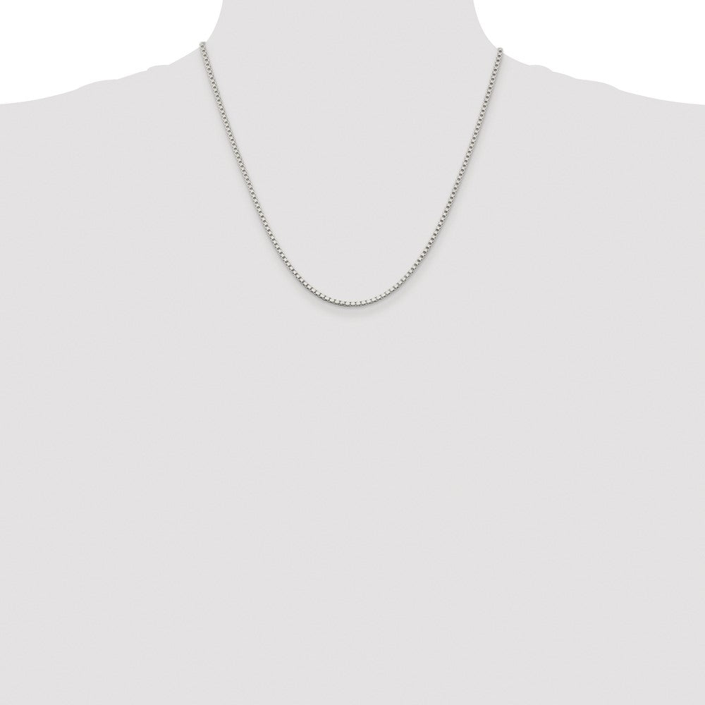 Sterling Silver Rhodium-plated 2mm Box Chain