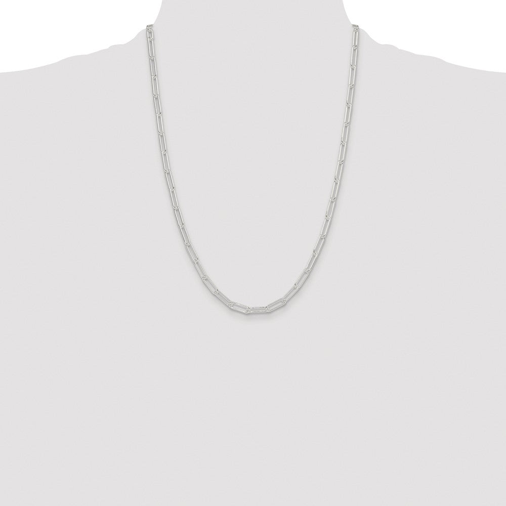 Sterling Silver Rhodium-plated Polished 4.5mm Paperclip Chain