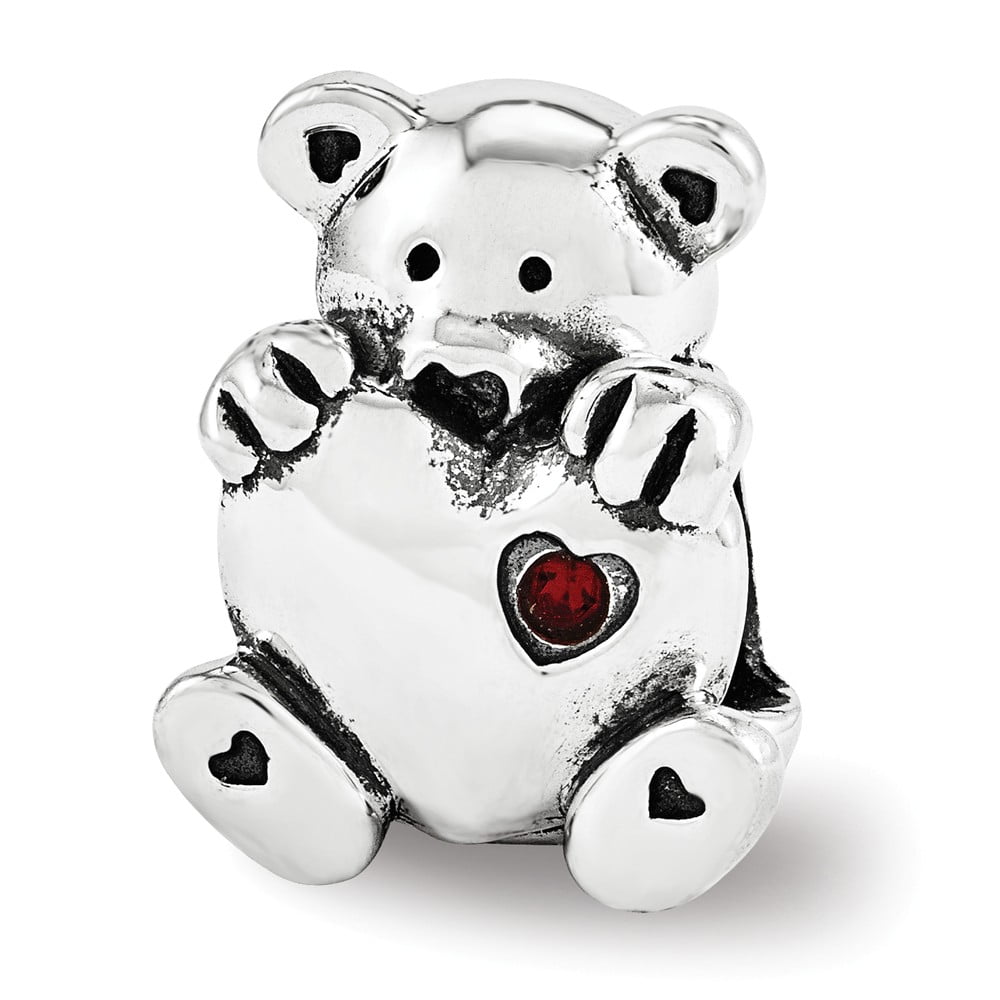 Sterling Silver Reflections Crystals Teddy Bear Bead