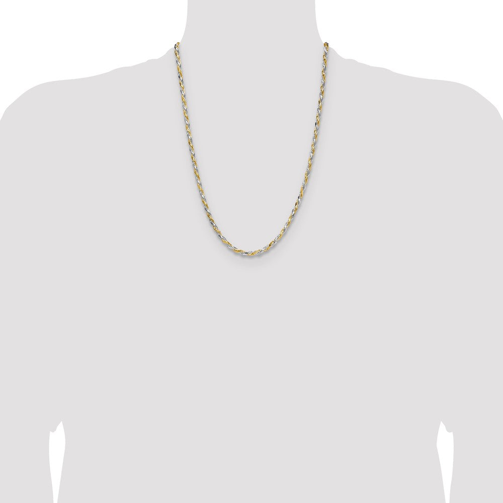 Sterling Silver And Vermeil 3.5mm Diamond-cut Rope Chain