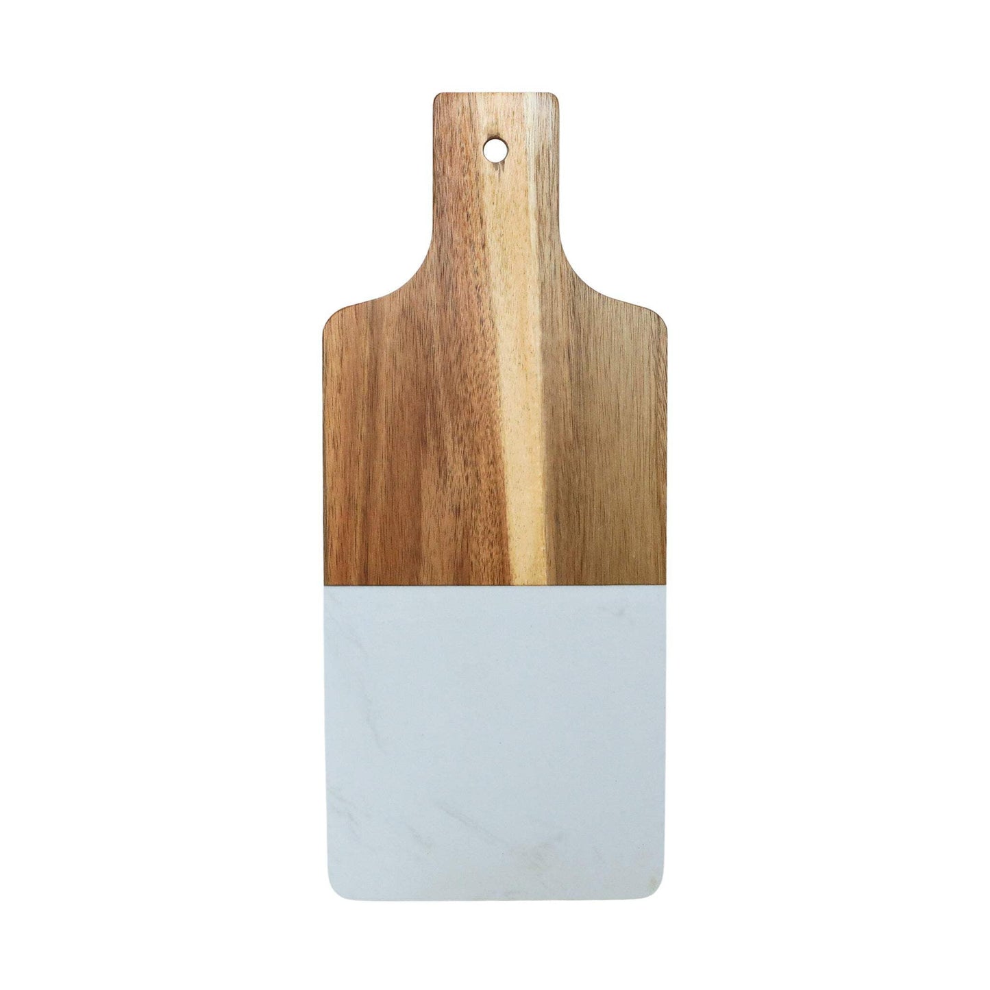 White Marble/Acacia Wood Handled Board