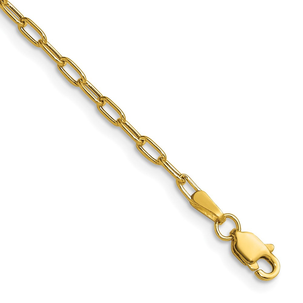 14k 2.2mm Semi-Solid Beveled Paperclip Chain 8 inches