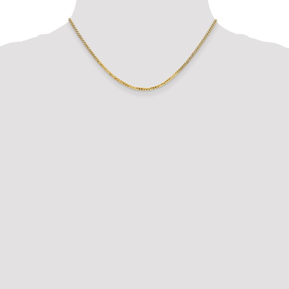 14K 2.2mm Flat Beveled Curb Chain