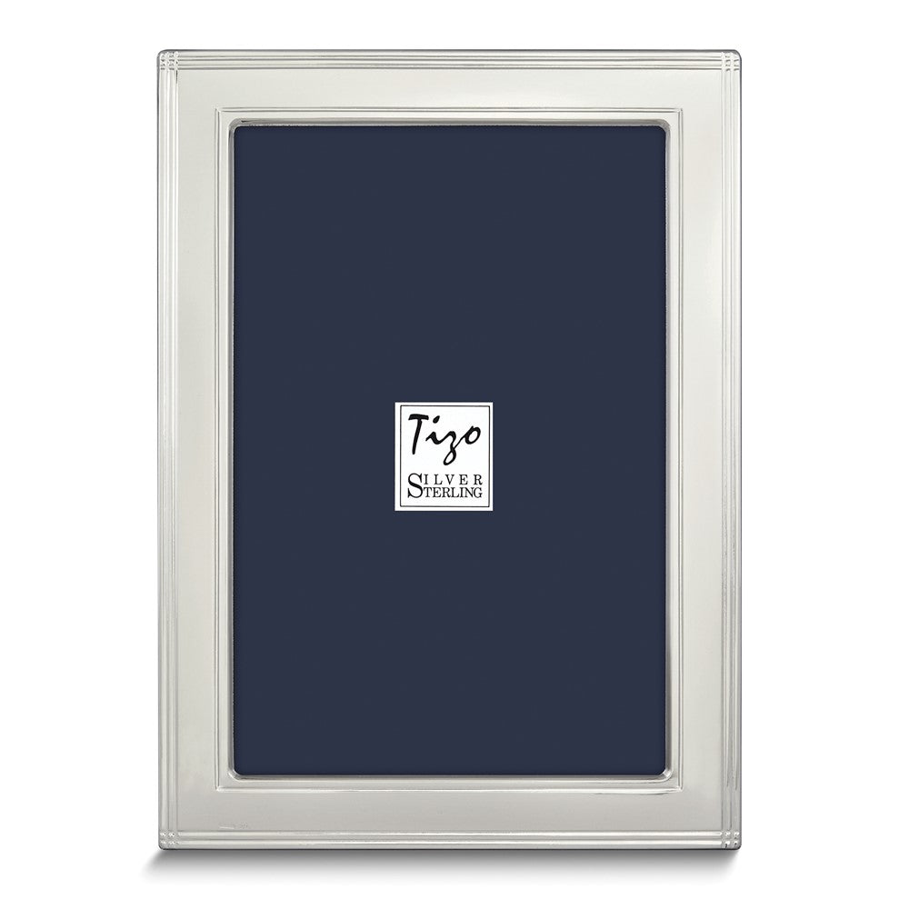 Sterling Silver Tarnish Resistant Lined Edge 8x10 Photo Frame with Finished Wood Back