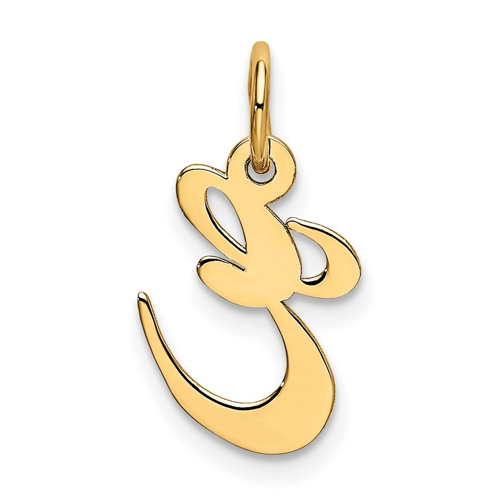 10K Small Fancy Script Initial E Charm