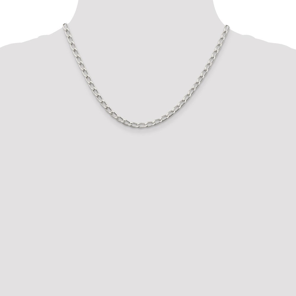 Sterling Silver 4.3mm Open Elongated Link Chain 18 Inches