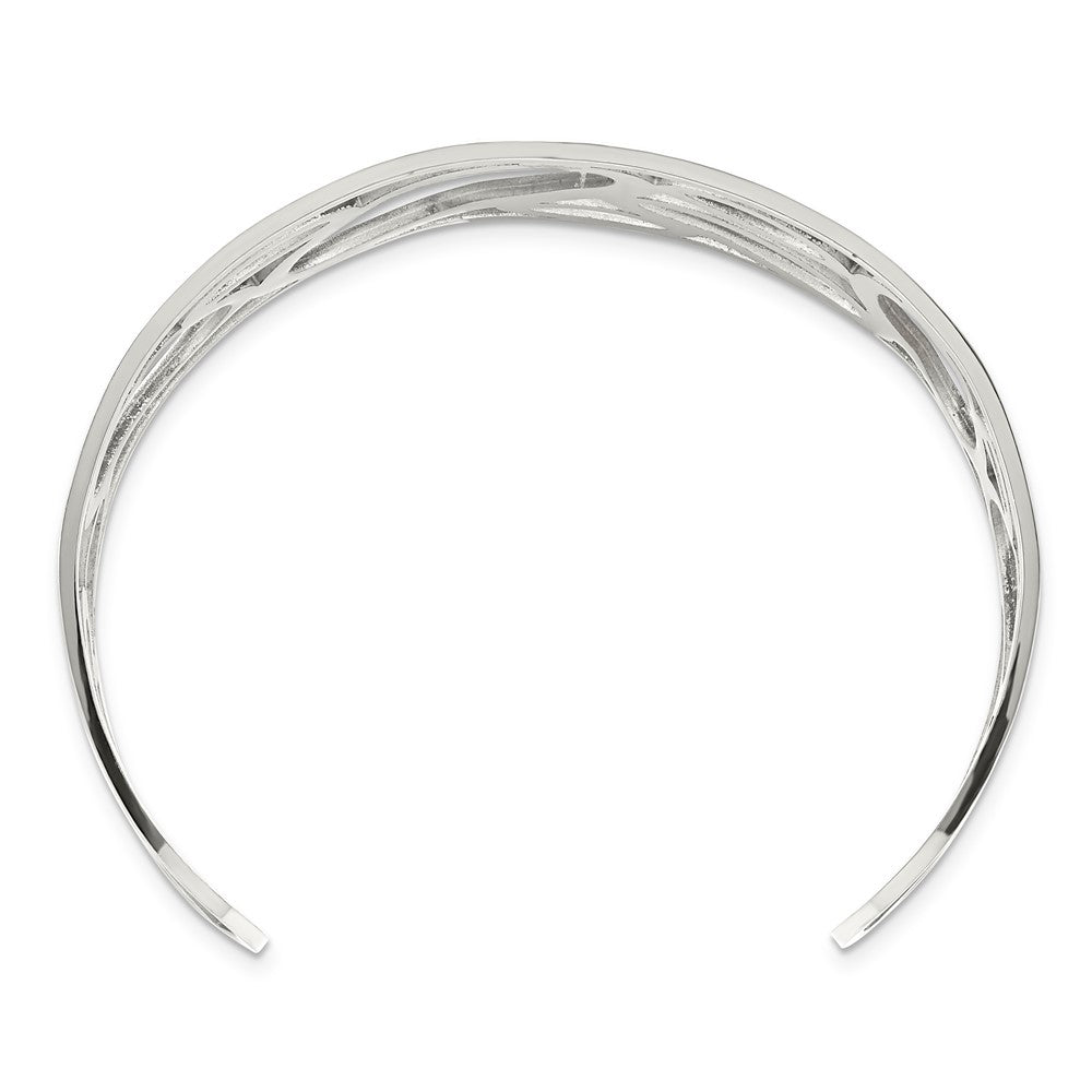 Stainless Steel Polished Ovals Cuff Bangle